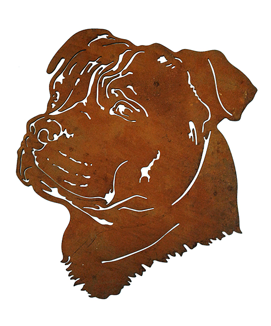 548x658 California Home And Garden Rust Bulldog Metal Outdoor Wall Art