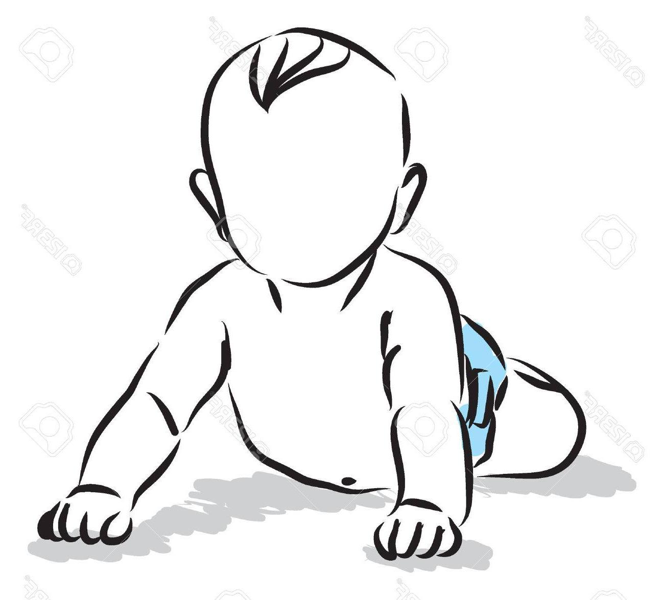 1300x1175 Huge Collection Of 'baby Crawling Drawing' Download More Than