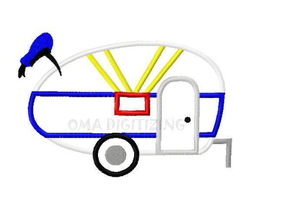 570x416 Inspired Mister Duck Character Camper Rv Embroidery Applique Etsy