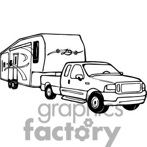 300x300 Truck And Rv Camper Trailer Clipart Royalty Free Clipart
