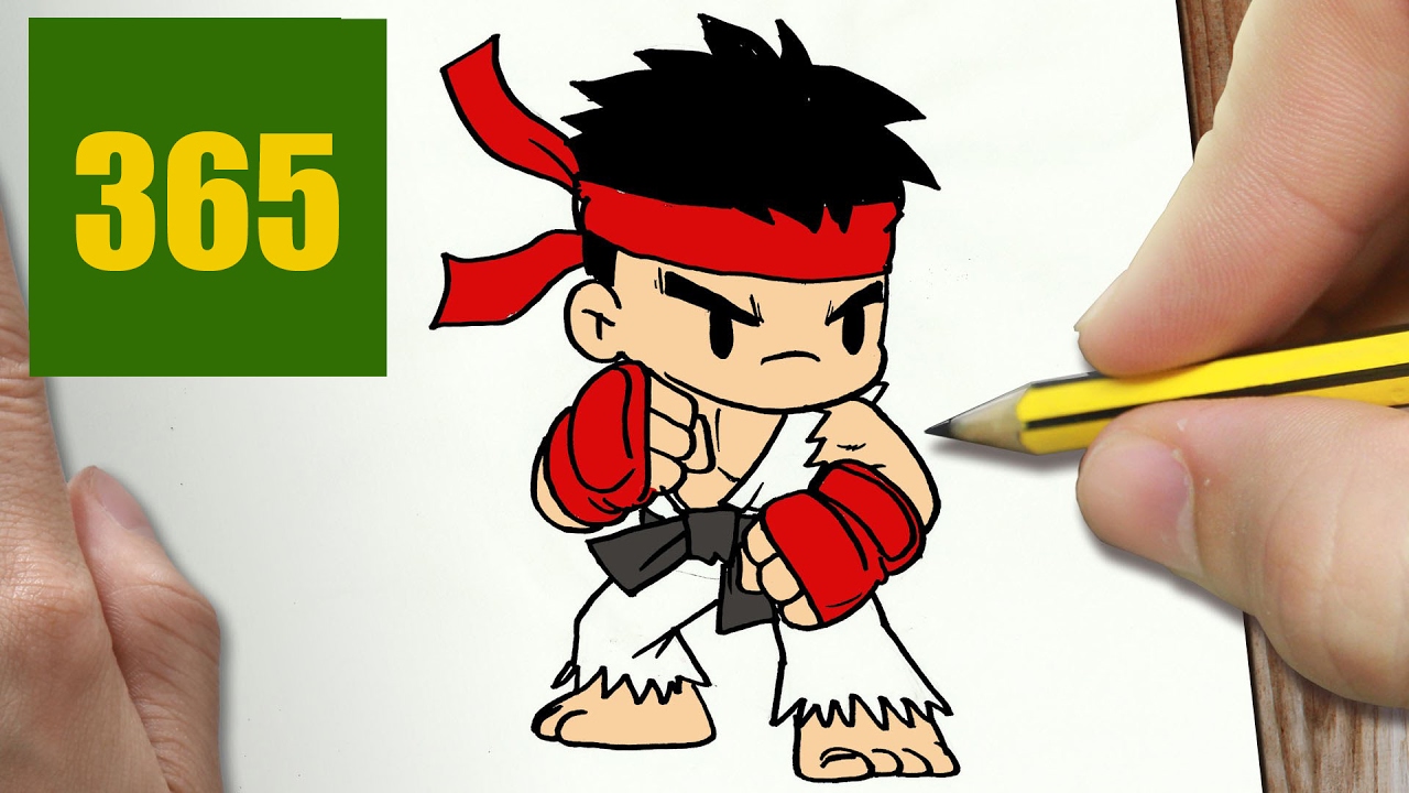 1280x720 How To Draw A Ryu Cute, Easy Step