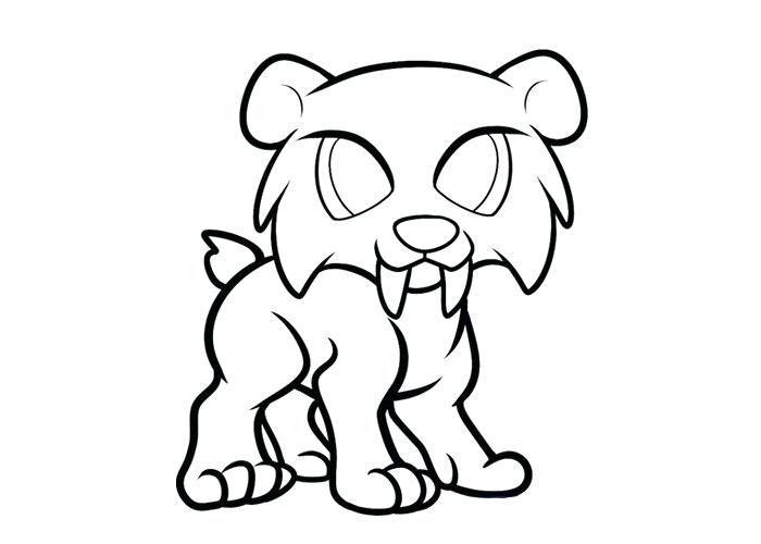 700x500 Drawing Of A Saber Tooth Tiger Love Different Color Coloring Pages