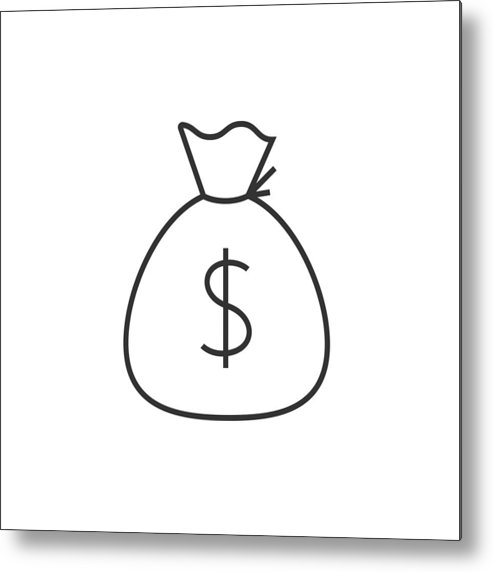 493x572 Sack Of Money Outline Icon Metal Print