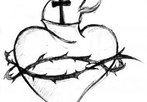 300x210 Heart Drawings In Black And White Black And White Heart With Rose