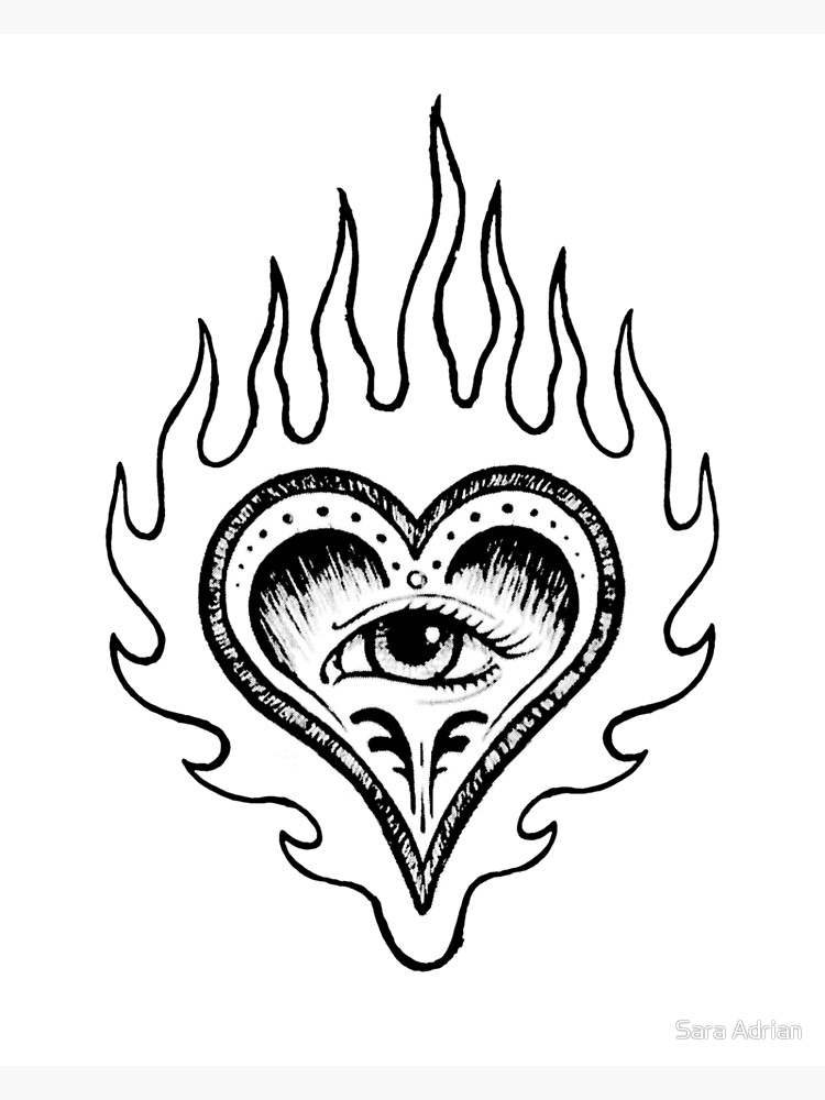 750x1000 Sacred Heart With All Seeing Eye Photographic Print