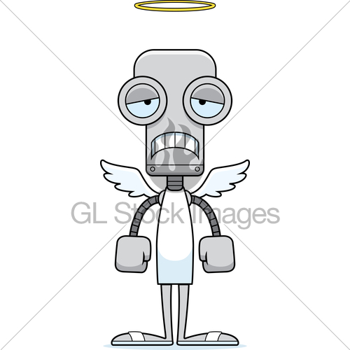 500x500 Cartoon Sad Angel Robot Gl Stock Images