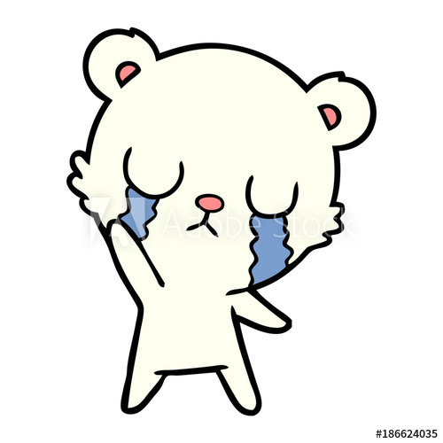 500x500 Sad Little Polar Bear Cartoon
