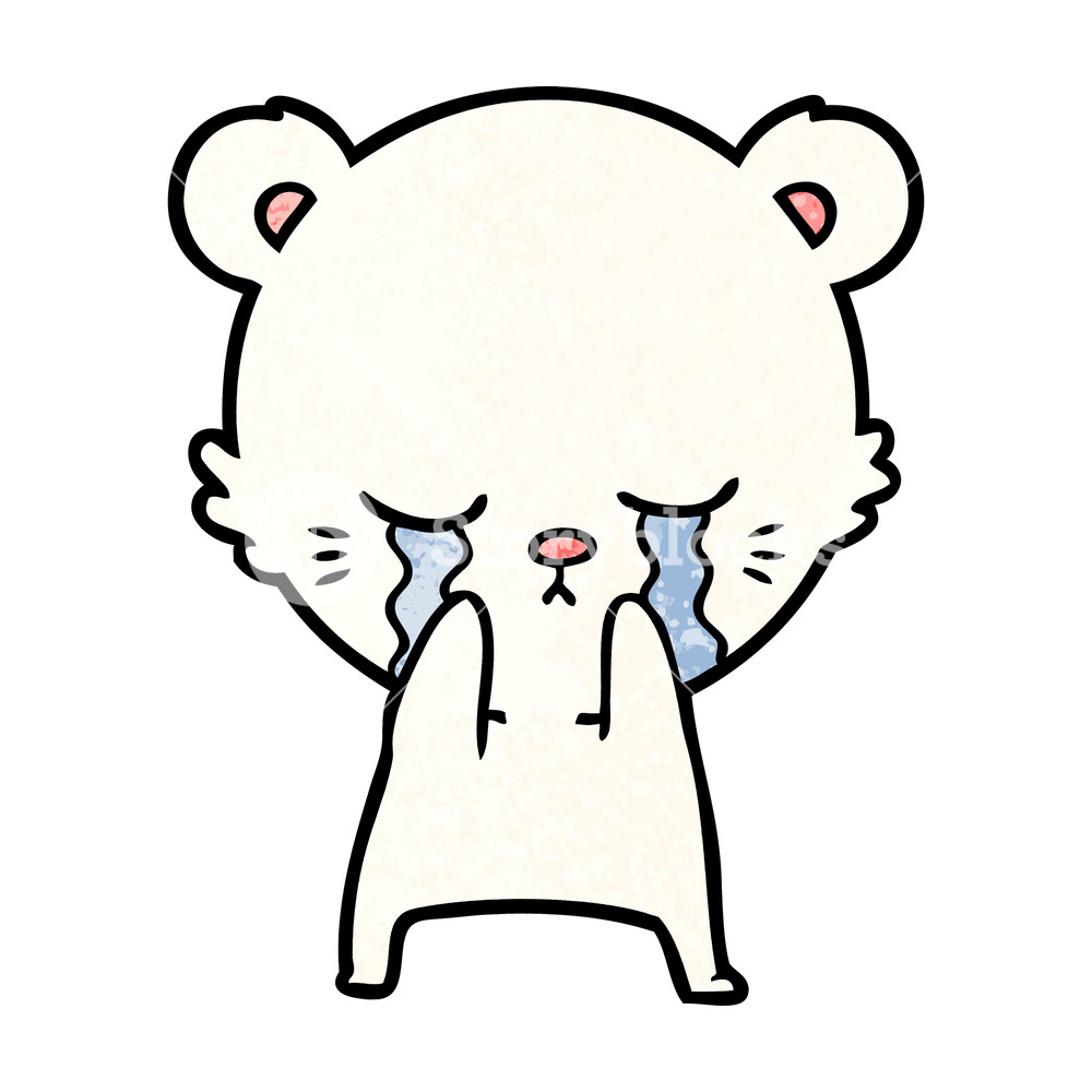 1000x1000 Sad Little Polar Bear Cartoon Royalty Free Stock Image