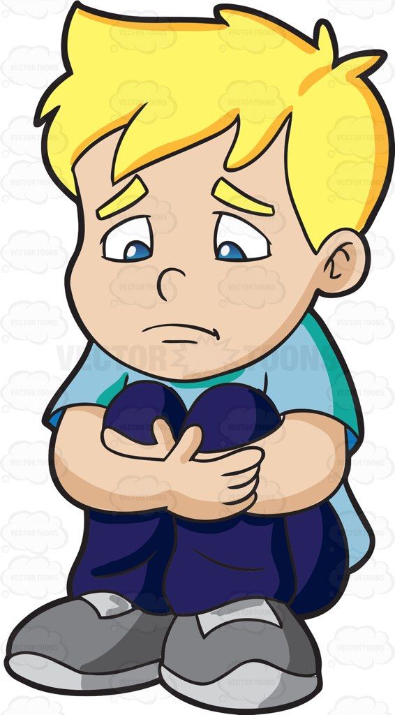 566x1024 A Sad Boy Making Himself Feel Small Vector Illustrations Boy