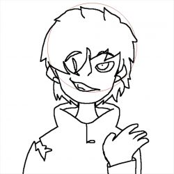 250x250 Creepy Anime Boy Drawing Cute Easy Sad Clothes Aesthetic Black