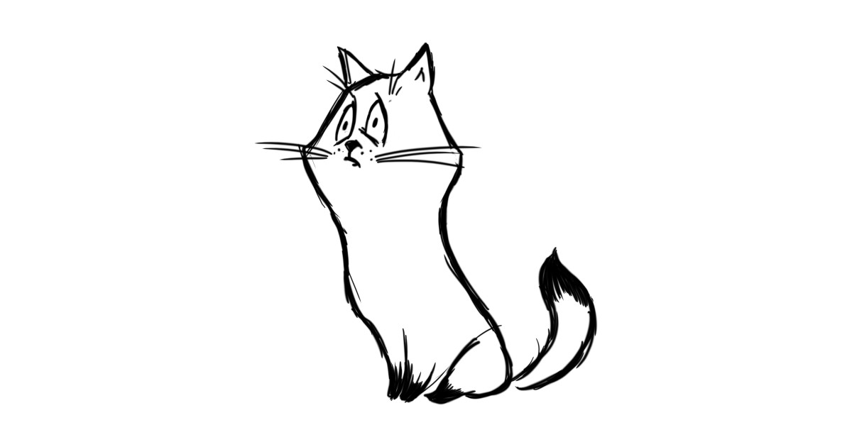 1200x630 Sad Kitty Original Sketch Art