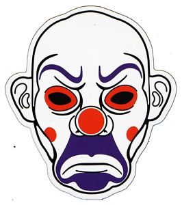 266x300 Sad Clown Sticker, Creepy Mean Mad Clown Sticker Decal