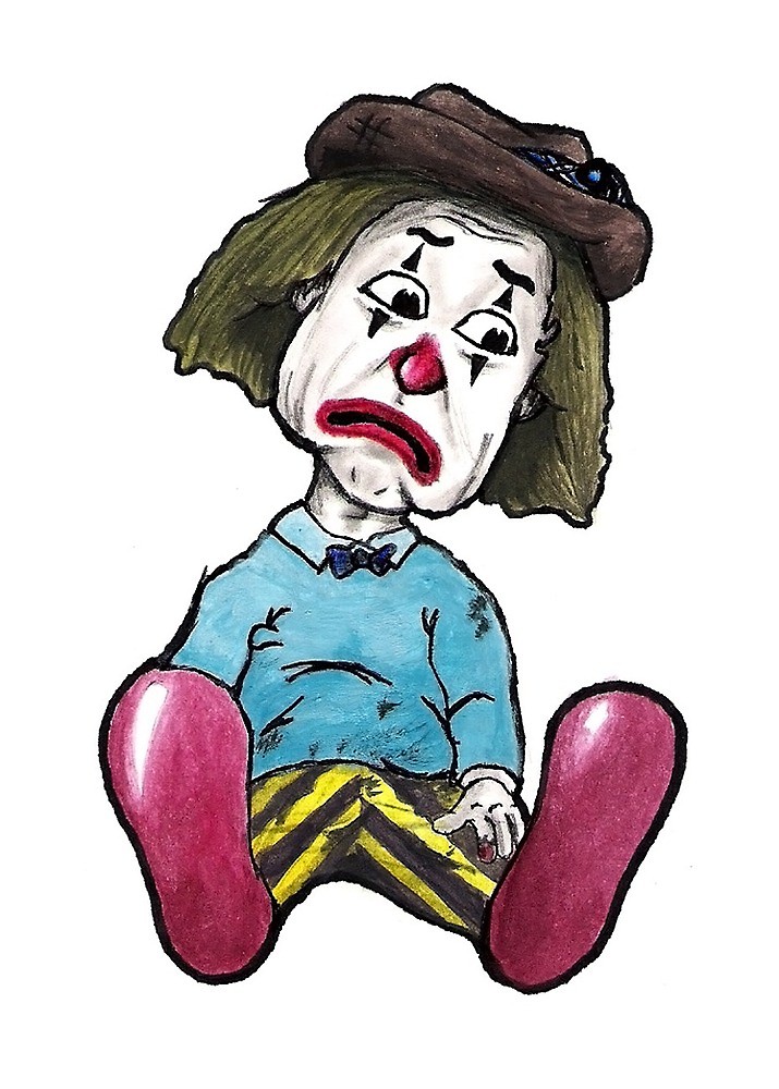 715x1000 Sad Clown Cartoon Illustration