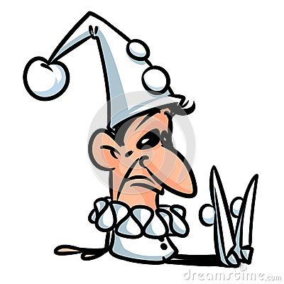 400x400 Sad Clown Character Minimalism Cartoon Illustration W