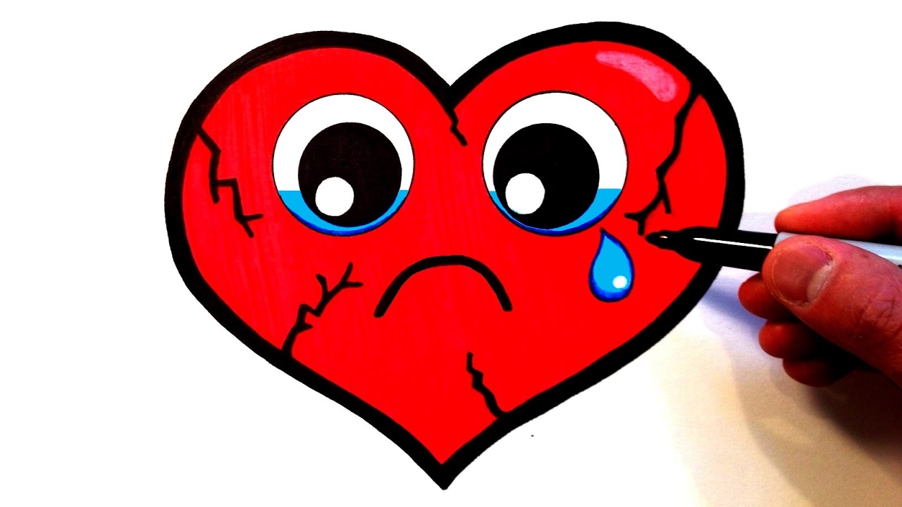 1280x720 How To Draw A Cute Sad Heart