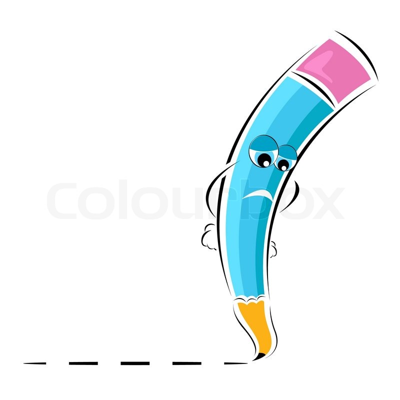 800x800 Illustration Of Sad Pencil On Isolated Stock Vector Colourbox