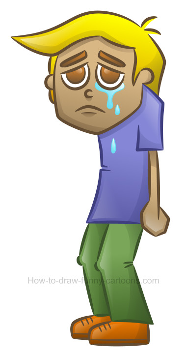 381x726 How To Draw A Sad Cartoon Character