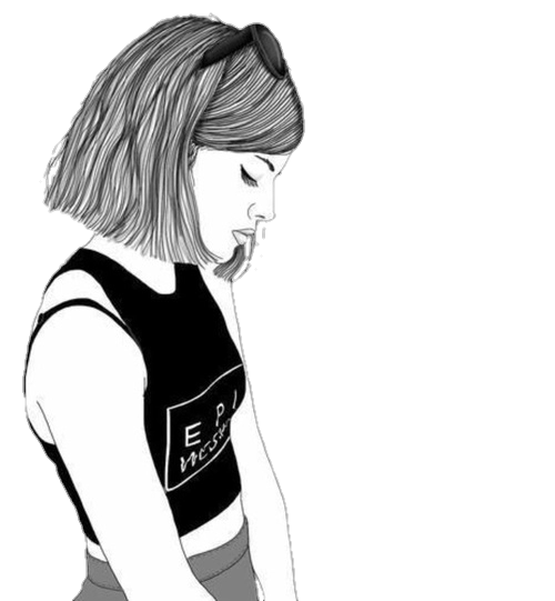 500x541 Karma Drawing Girl Tumblr Black Transparent Png Clipart Free