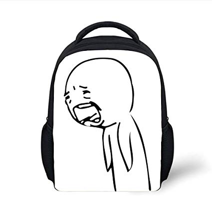 425x425 Iprint Kids School Backpack Humor Decor,sad Guy Upset