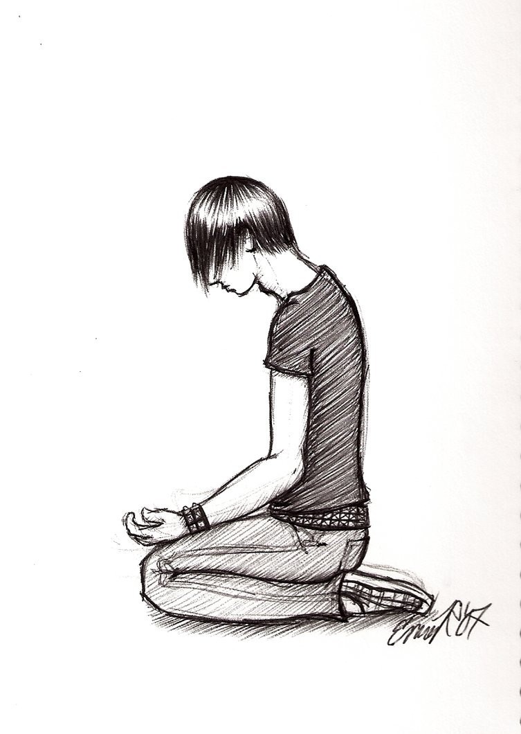 753x1060 Small Girl Kneeling Picturesque Boy Drawing