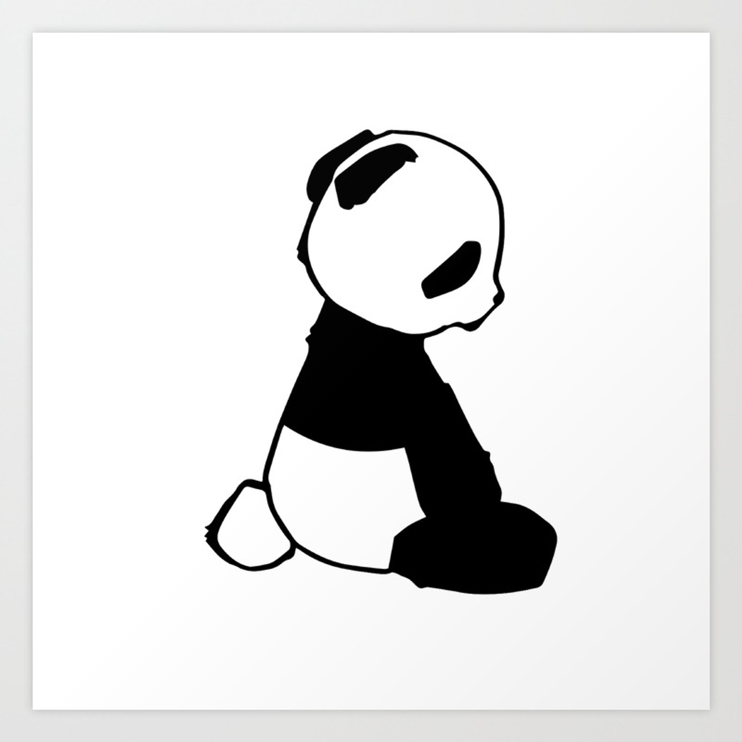 1500x1500 Sad Panda Crouching Art Print