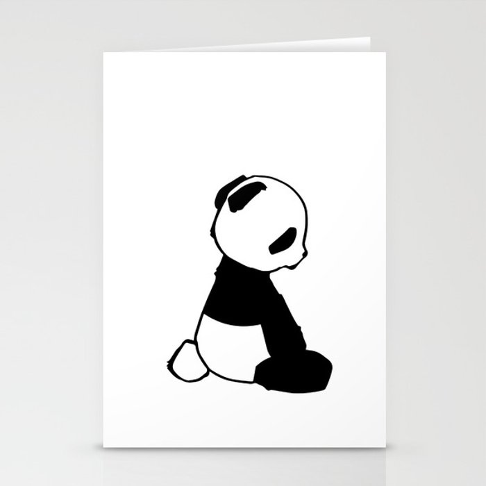 700x700 Sad Panda Crouching Stationery Cards