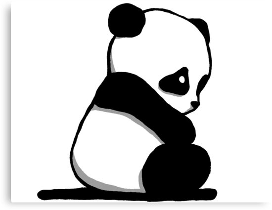 550x425 Sad Panda, Drawing Canvas Print