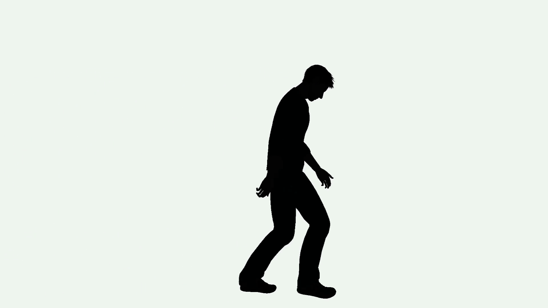 1920x1080 Depressed Man Walking Silhouette Motion Background