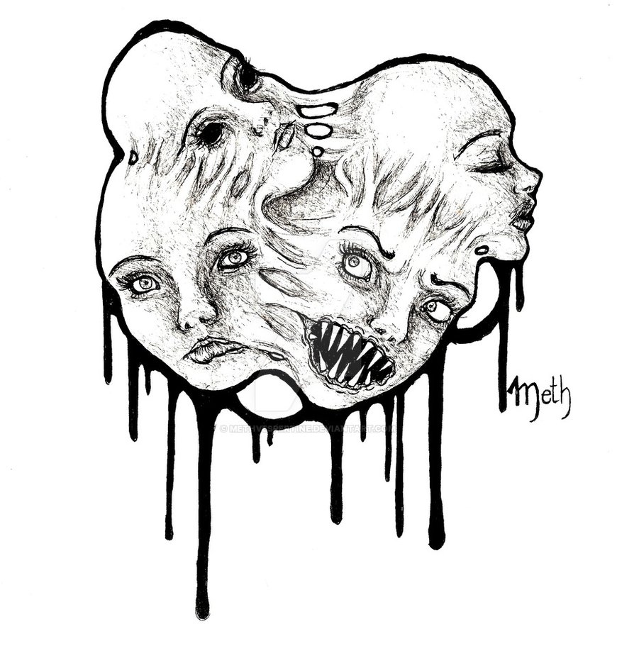 870x918 drawn sad done person schizophrenia