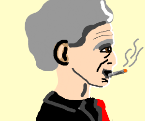300x250 sad guy with stitches is smoking cigarettes