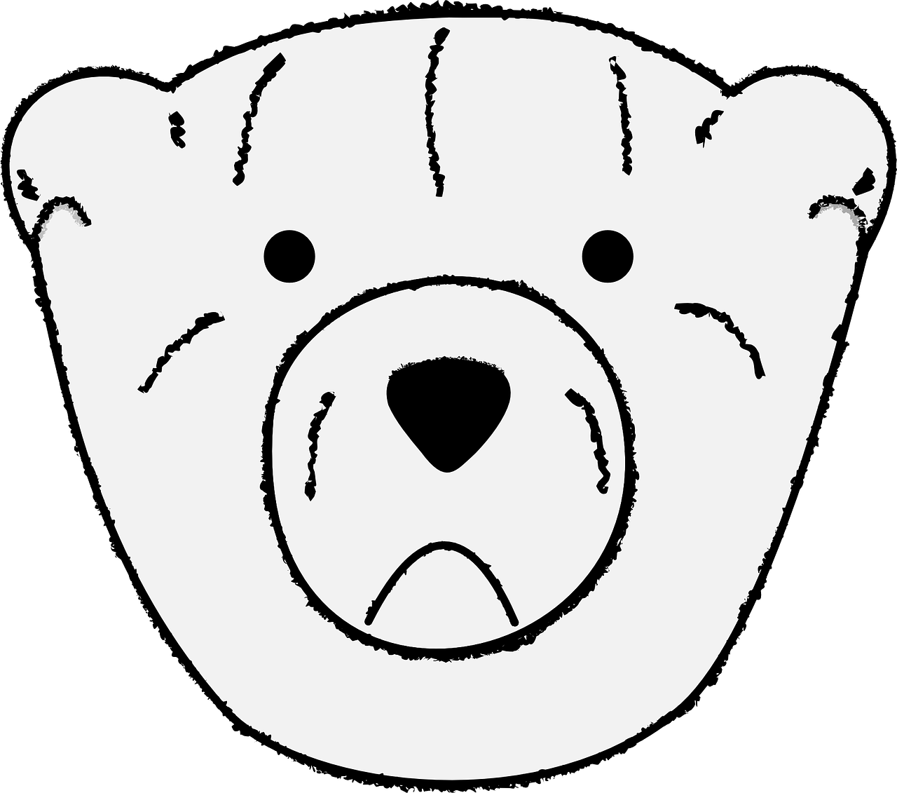 1280x1131 Bear,face,teddy,sad,free Vector Graphics