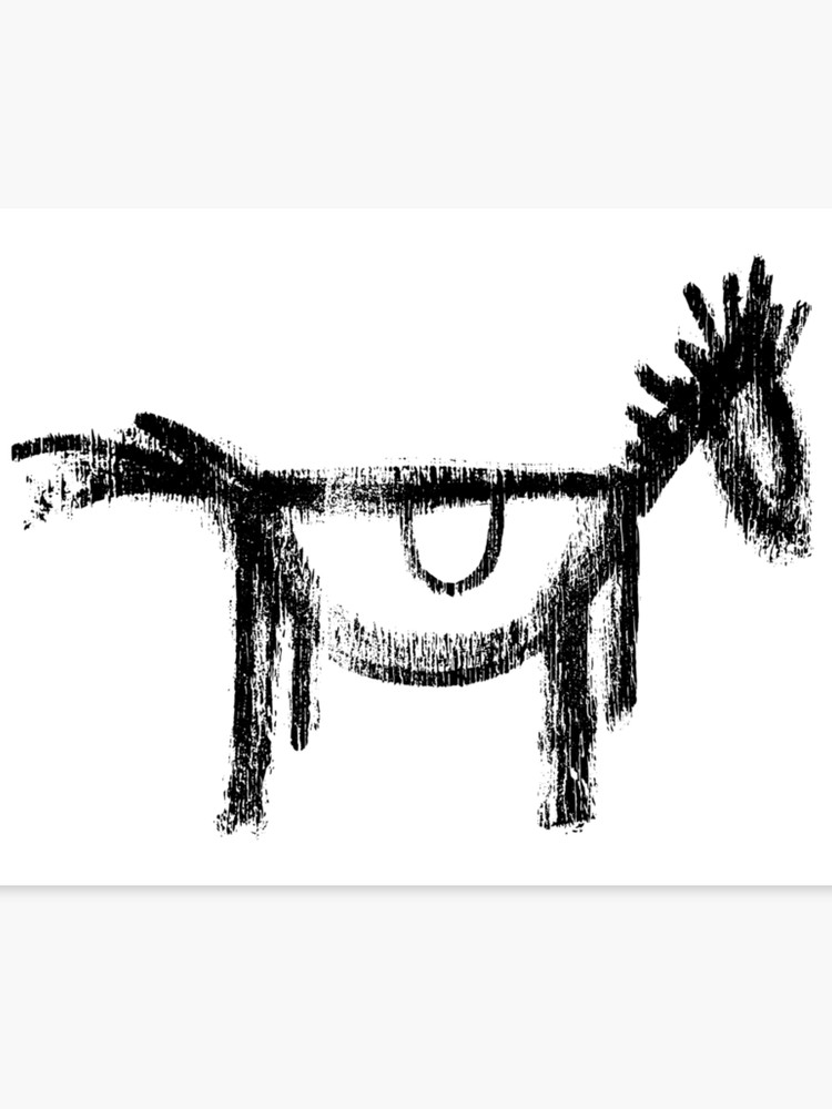 750x1000 Horse Saddle Riding Graffiti Drawing Canvas Print