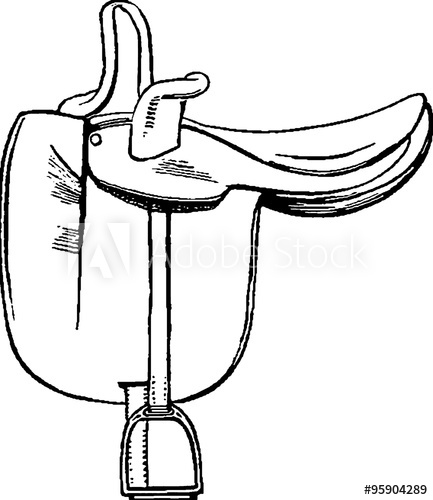 433x500 Vintage Drawing Saddle