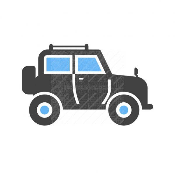 600x600 Safari Jeep Blue Black Icon