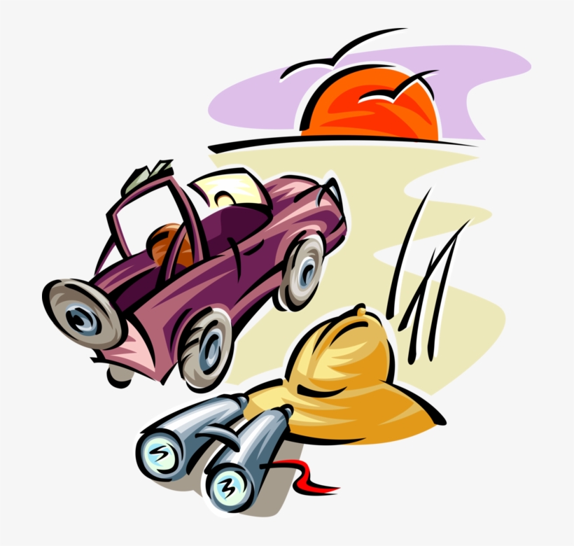 820x780 Vector Illustration Of Travel Safari Jeep With Pith
