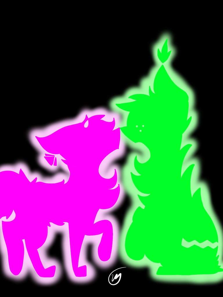768x1024 glowing in the dark magicmetals sillouette drawing neko