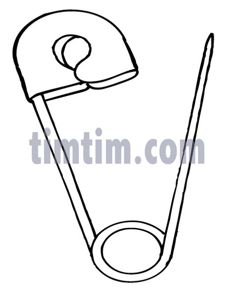474x598 How To Draw A Large Safety Pin