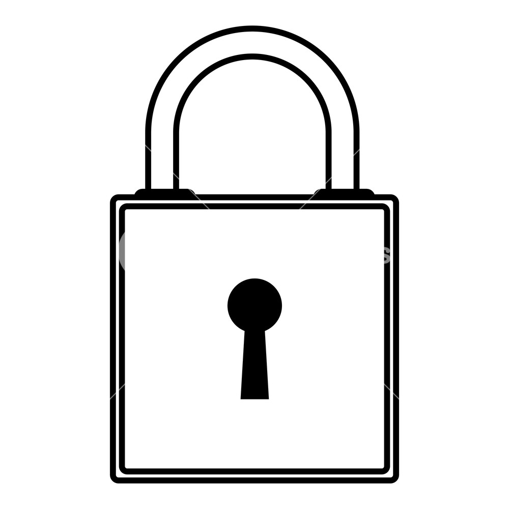1000x1000 Padlock Safety Icon Drawing In White Background Vector