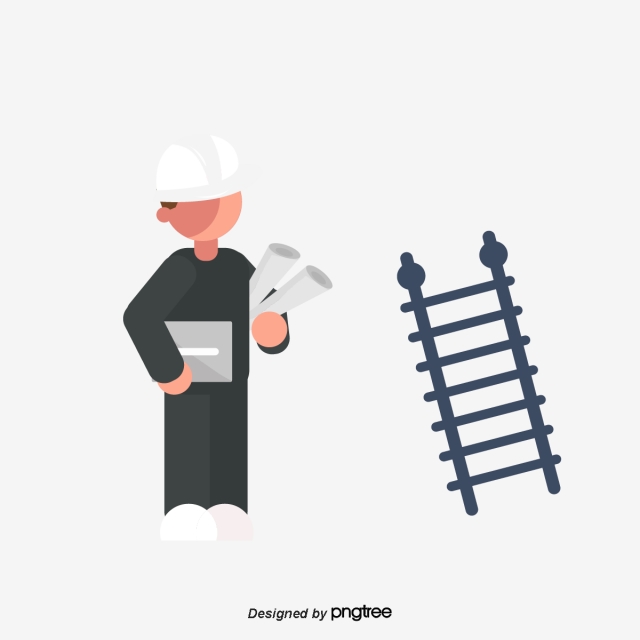 640x640 Engineer Holding Construction Drawings, Staff, Safety Hat, Worker