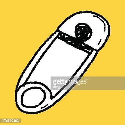 416x416 Safety Pin Doodle Premium Clipart