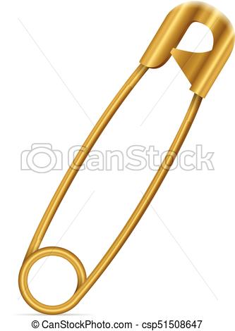 333x470 Safety Pin On A White Background Vector