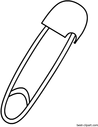 323x419 Download Black And White Safety Pin Clipart