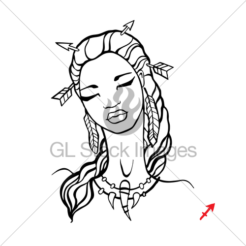 500x500 Sagittarius Zodiac Beautiful Fashion Girl Gl Stock Images