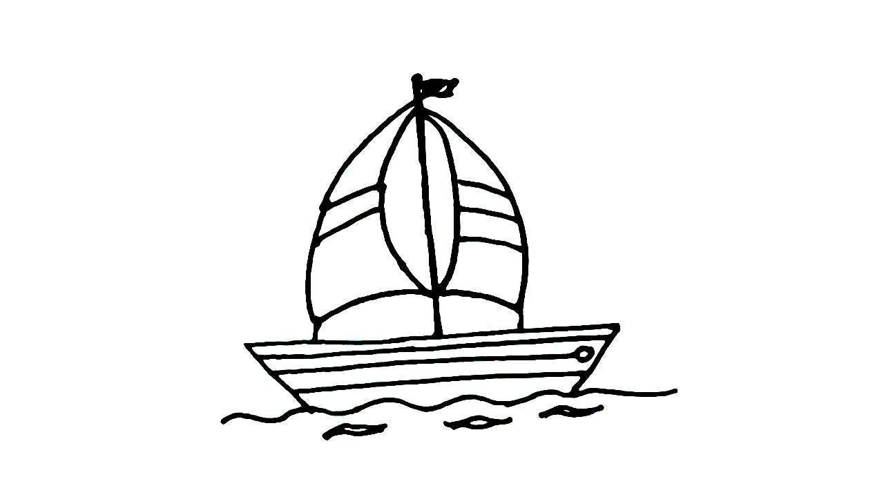 1280x720 How To Draw A Sailboat Or Sailing Boat In Easy Steps For Children