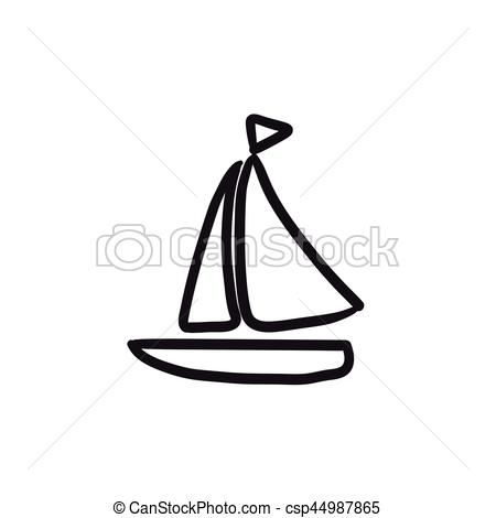 450x470 Sailboat Sketch Icon Sailboat Vector Sketch Icon Isolated Clip