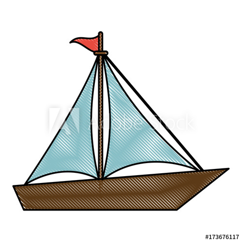 500x500 Sailboat Surf Drawing Vector Icon Illustration Graphic Design