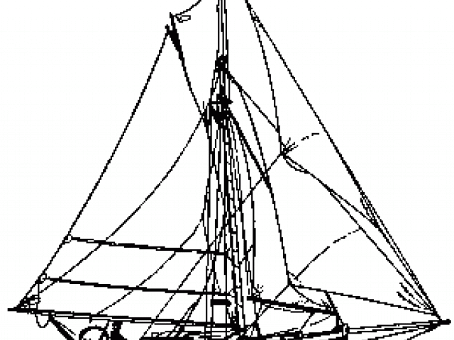 640x480 Drawn Sailboat