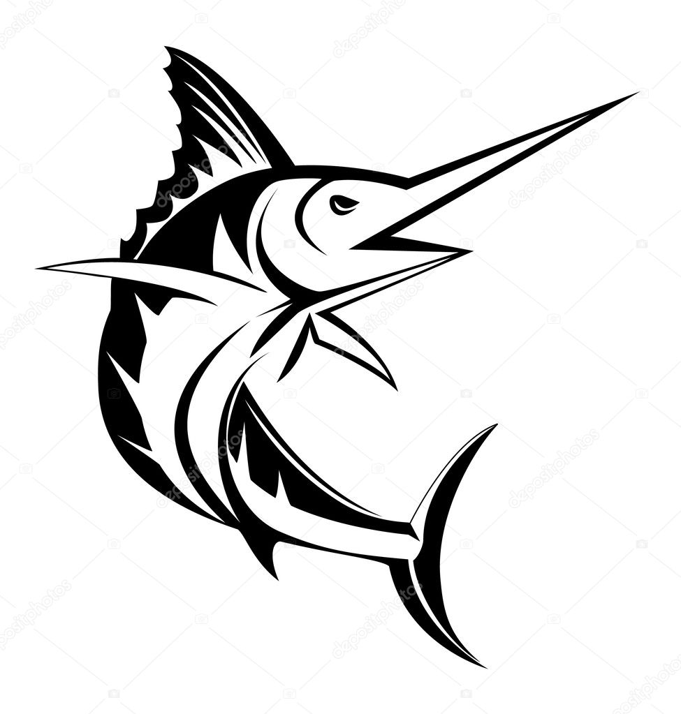 975x1023 Marlin Clipart Stencil