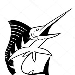 300x300 photostock vector sketch pen drawing sailfish at old paper