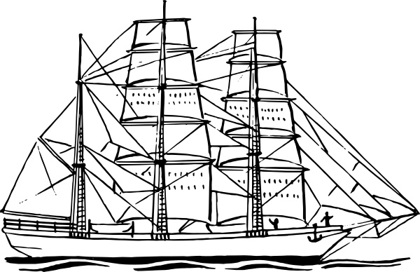 600x388 Bark Ship Clip Art Free Vector In Open Office Drawing